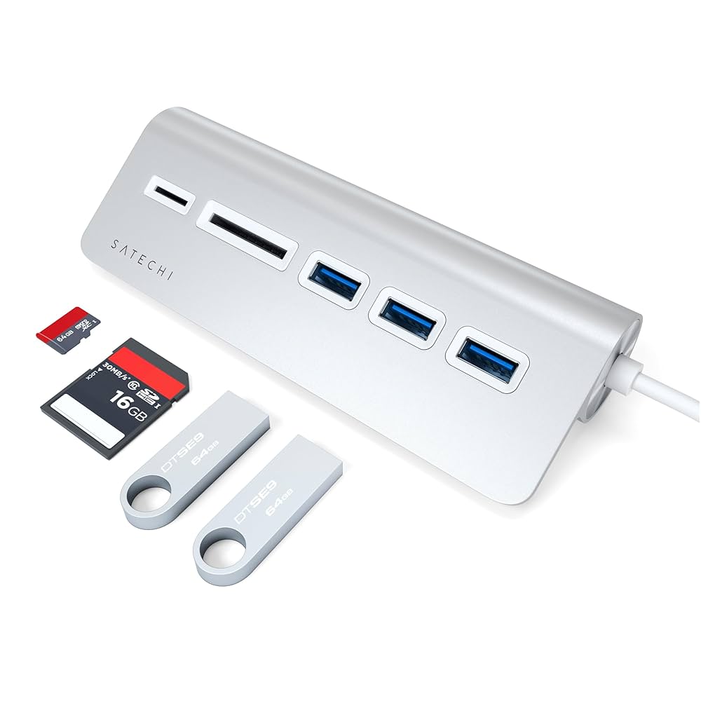 Satechi USBハブ SDカードスロット付き Amazon | Satechi 8 in 1 USB-C ハブ マルチポートアダプター V3